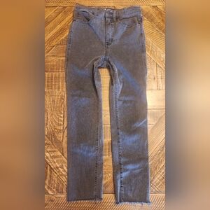 Madewell Stovepipe Jeans Frayed Hem Faded Black Size 26